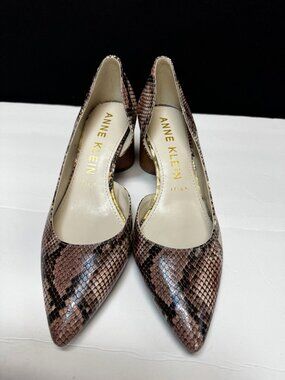 Anne Klein Necessity Block Heels Pumps Snakeskin Print iflex - 8.5M